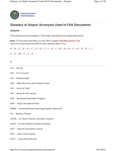 Appendix A - FAA Acronyms - Buffalo Niagara International Airport