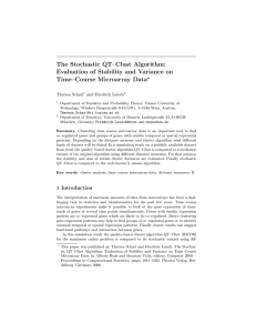 The Stochastic QT–Clust Algorithm: Evaluation of Stability and