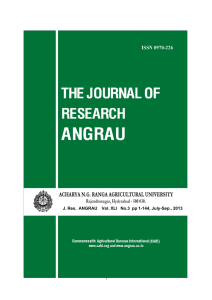 J. Res. ANGRAU Vol. XLI No.3 pp 1-144, July