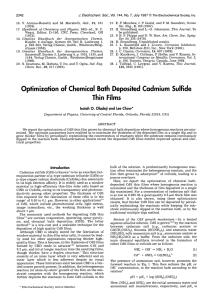 Optimization of Chemical Bath Deposited Cadmium