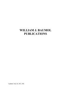 WILLIAM J. BAUMOL PUBLICATIONS