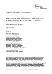 Deutsche Akkreditierungsstelle GmbH Annex to the Accreditation