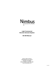 Nimbus ee500 manual - Big Brand Water Filter Inc
