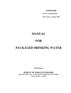 manual for packaged drinking water