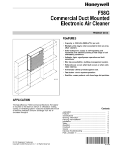 F58G Commercial Duct Mounted Electronic Air Cleaner