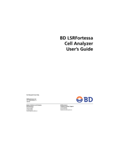 BS LSRFortessa Cell Analyzer User`s Guide