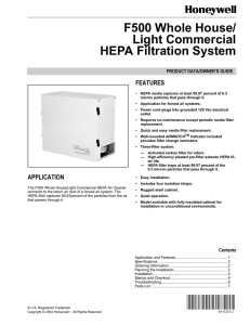 68-0263 - F500 Whole House HEPA Filtration System