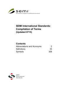 SEMI International Standards: Compilation of Terms