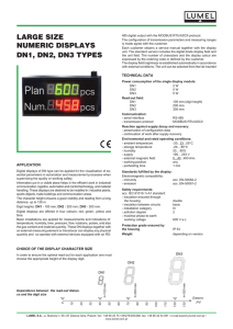 large size numeric displays dn1, dn2, dn3 types