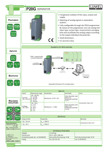 P20G SEPArAtOr E  ample of Application Outputs