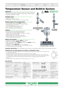 Product Info TFP-58P, -168P, -188P, ESP Temperature Sensor and