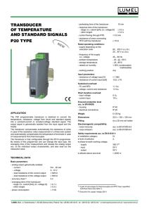 transducer of temperature and standard signals p20 type