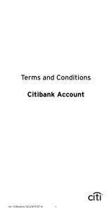 Terms and Conditions Citibank Account