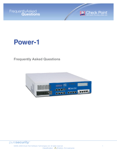 Check Point Power-1 FAQ Document
