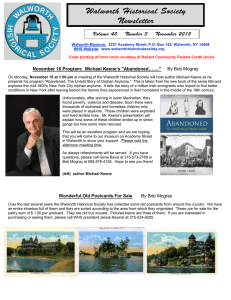 WHS 2015-11 newsletter - Walworth Historical Society