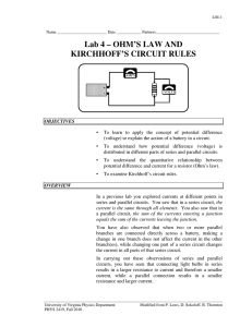 Lab 4 – OHM`S LAW AND KIRCHHOFF`S CIRCUIT RULES