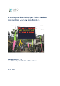 Achieving and Sustaining OPEN DEFECATION FREE