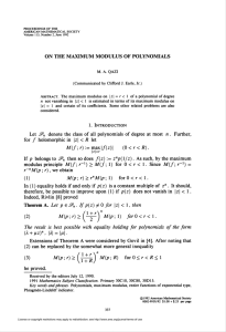 on the maximum modulus of polynomials