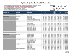 Lighting Design Lab Qualified LED Fixtures List