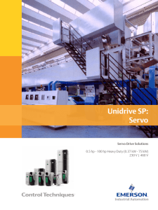 Unidrive SP in Servo Mode - Emerson Industrial Automation