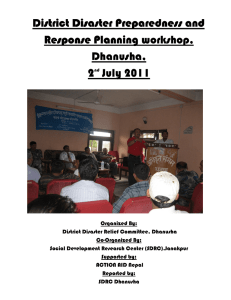 District District Disaster Preparedness and Disaster Preparedness