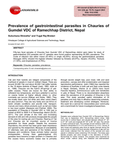 Prevalence of gastrointestinal parasites in Chauries of Gumdel VDC