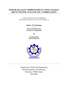 power quality improvement using passive shunt filter, tcr and tsc