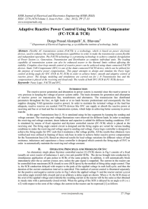 Adaptive Reactive Power Control Using Static VAR Compensator