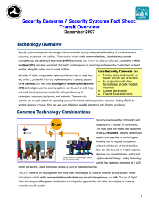 Security Cameras / Security Systems Fact Sheet: Transit Overview