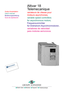 User`s manual ATV18 - Variateur de vitesse