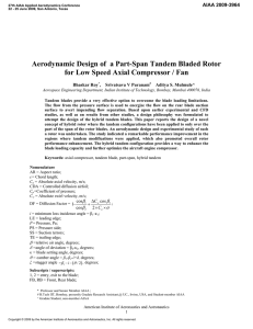 Aerodynamic Design of a Part-Span Tandem Bladed Rotor for Low