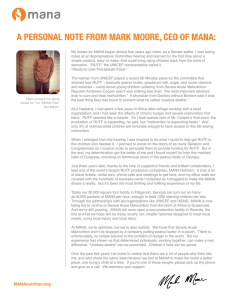 A PERSONAL NOTE FROM MARK MOORE, CEO OF MANA: