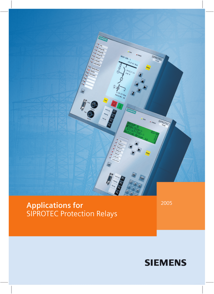 Applications For Siprotec Protection Relays Digital Grid