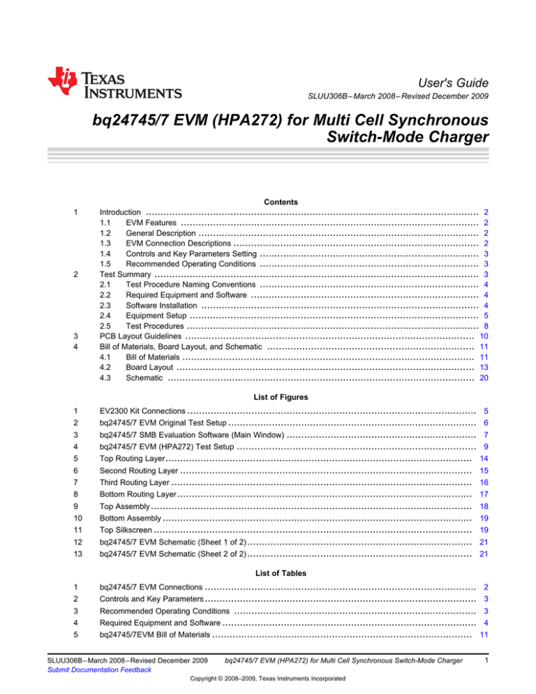 bq24745/7 EVM (HPA272) for Multi Cell
