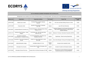 List of approved leonardo Partnerships (2010)_ Draft