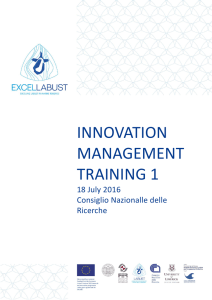 Innovation mgmt training 1 @ CNR, 18 June 2016