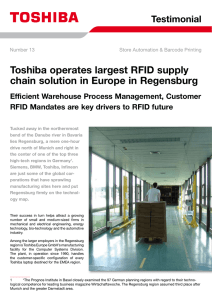 Toshiba operates largest RFID supply chain solution in Europe in