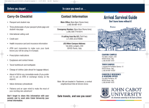 Arrival Survival Guide - John Cabot University