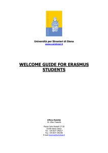 Erasmus Students Welcome Guide - Università per Stranieri di Siena