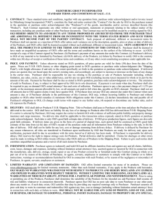 Terms and Conditions of Sale - Oldenburg Group Incorporated