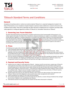 TSItouch Standard Terms and Conditions