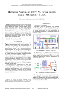 Harmonic Analysis of 240 V AC Power Supply using TMS320C6713