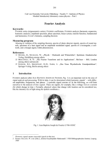 Fourier Analysis - Carl von Ossietzky Universität Oldenburg