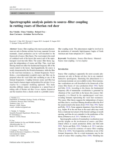 Spectrographic analysis points to source–filter coupling in rutting