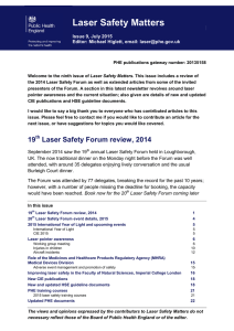 Laser Safety Matters - Radiation Protection Services