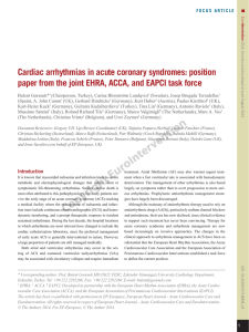 Cardiac arrhythmias in acute coronary syndromes: position paper