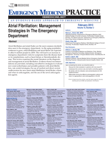 Atrial Fibrillation: Management Strategies In The Emergency