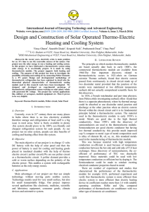 Design and Construction of Solar Operated Thermo