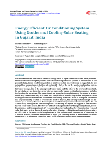 Energy Efficient Air Conditioning System Using Geothermal Cooling