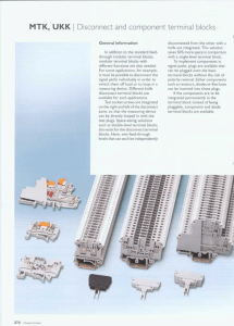 MTK, UKK Disconnect and component terminal blocks